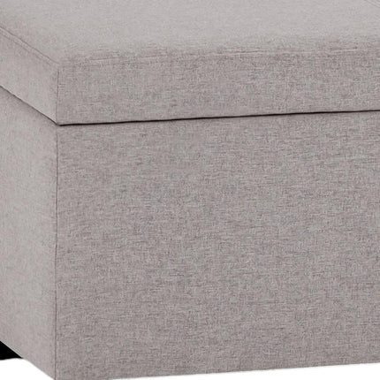 48" Dark Brown and Cloud Upholstery Storage Ottoman