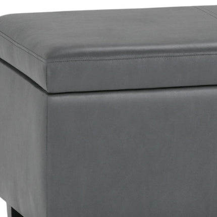 48" Dark Brown and Gray Upholstery Storage Ottoman