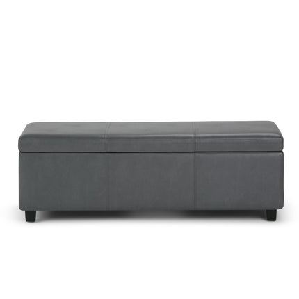 48" Dark Brown and Gray Upholstery Storage Ottoman