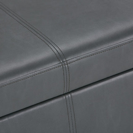 48" Dark Brown and Gray Upholstery Storage Ottoman