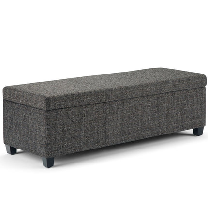 48" Dark Brown and Dark Gray Upholstery Storage Ottoman
