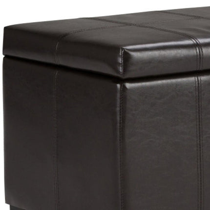 36" Dark Brown and Brown Upholstery Storage Ottoman