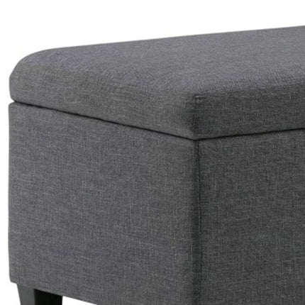 48" Dark Brown and Slate Gray Upholstery Storage Ottoman