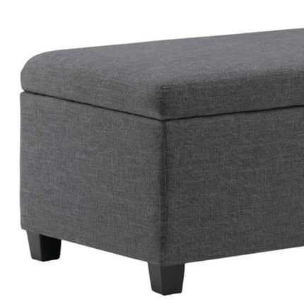 48" Dark Brown and Slate Gray Upholstery Storage Ottoman