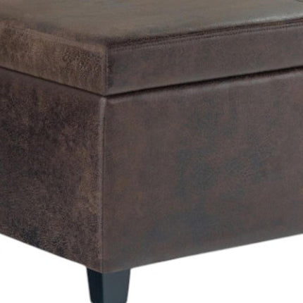 48" Dark Brown and Brown Upholstery Storage Ottoman