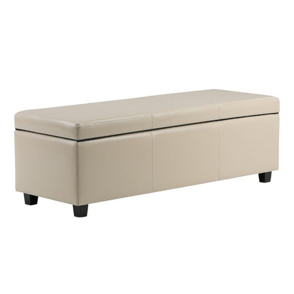 48" Dark Brown and Cream Upholstery Storage Ottoman