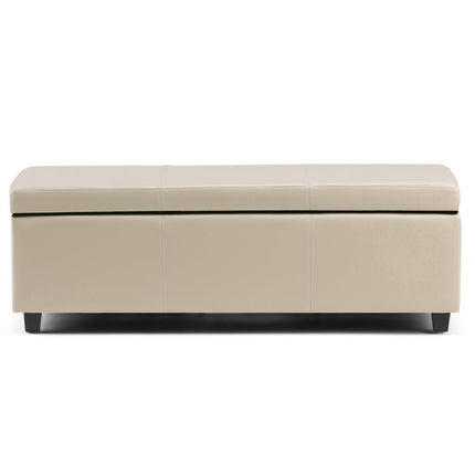 48" Dark Brown and Cream Upholstery Storage Ottoman