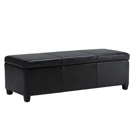 48" Dark Brown and Black Upholstery Storage Ottoman