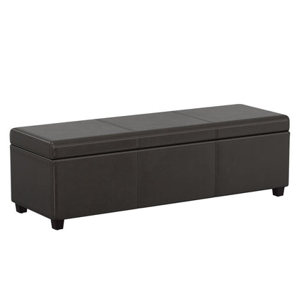 54" Dark Brown and Brown Upholstery Storage Ottoman