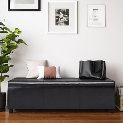 54" Dark Brown and Brown Upholstery Storage Ottoman