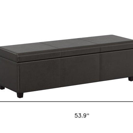 54" Dark Brown and Brown Upholstery Storage Ottoman