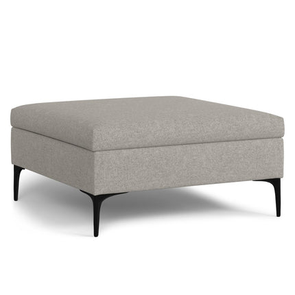 36" Black and Cloud Upholstery Storage Ottoman