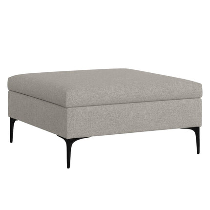36" Black and Cloud Upholstery Storage Ottoman