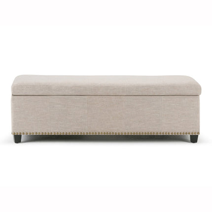 48" Dark Brown and Cafe Noir Upholstery Storage Ottoman
