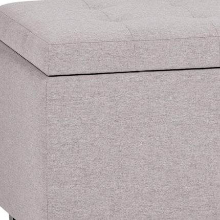 34" Dark Brown and Cloud Upholstery Storage Ottoman