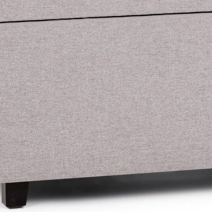 34" Dark Brown and Cloud Upholstery Storage Ottoman