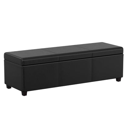 54" Black Upholstery Storage Ottoman