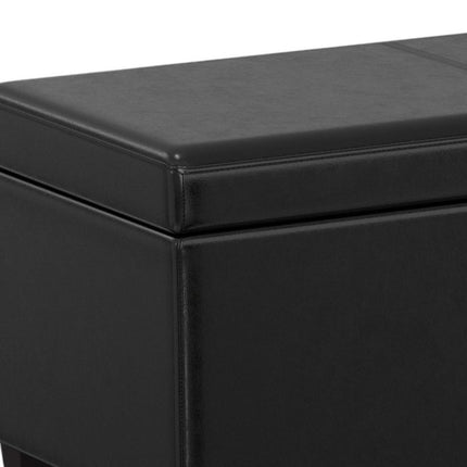 54" Black Upholstery Storage Ottoman