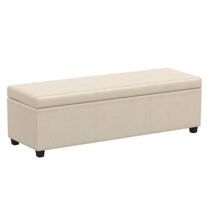 36" Walnut and Black Upholstery Storage Ottoman