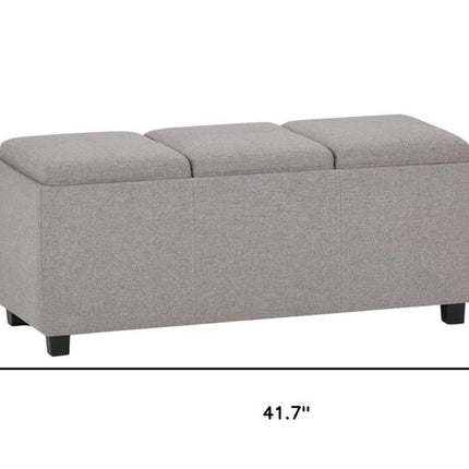 42" Dark Brown and Cloud Upholstery Storage Ottoman