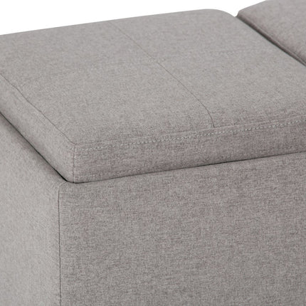 42" Dark Brown and Cloud Upholstery Storage Ottoman