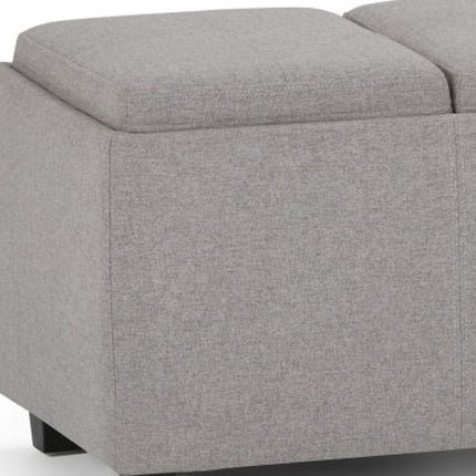 42" Dark Brown and Cloud Upholstery Storage Ottoman