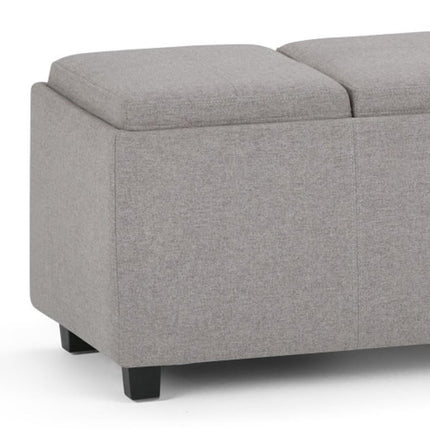 42" Dark Brown and Cloud Upholstery Storage Ottoman
