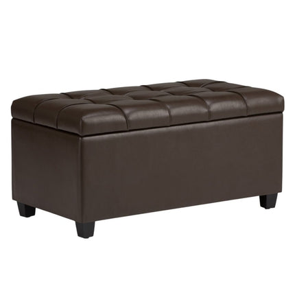 33" Espresso and Chocolate Upholstery Storage Ottoman