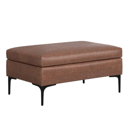 36" Black and Brown Upholstery Storage Ottoman
