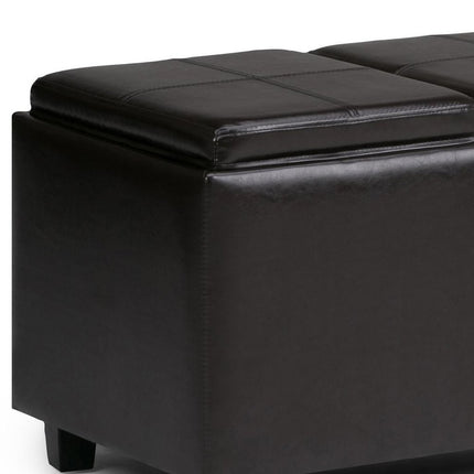 42" Dark Brown and Brown Upholstery Storage Ottoman