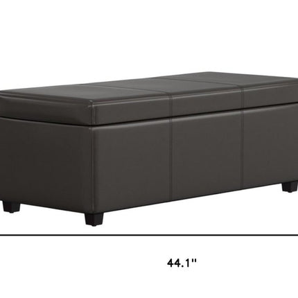 44" Dark Brown and Brown Upholstery Storage Ottoman