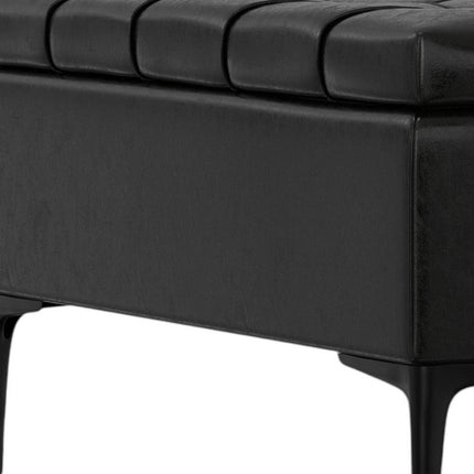 36" Black Upholstery Storage Ottoman