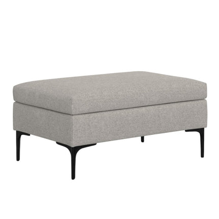 36" Black and Cloud Upholstery Storage Ottoman