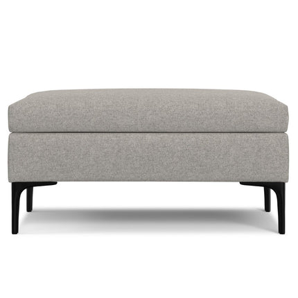 36" Black and Cloud Upholstery Storage Ottoman