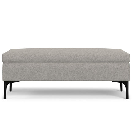 48" Black and Cloud Upholstery Storage Ottoman