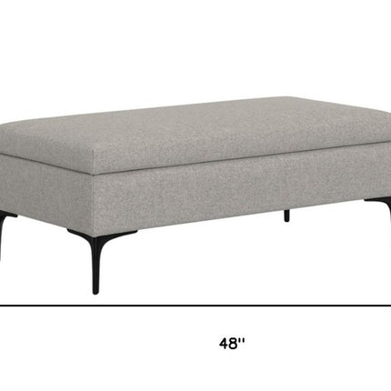 48" Black and Cloud Upholstery Storage Ottoman