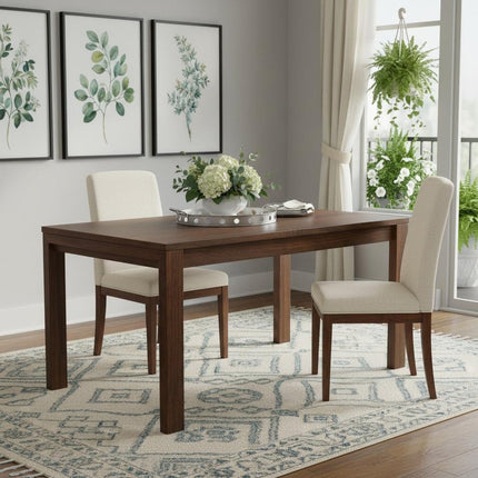 60" Walnut Wood Butterfly Leaf Extendable Dining Table