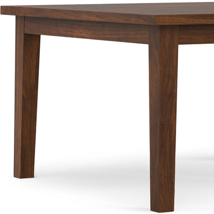 54" Walnut Wood Frame Base Square Dining Table