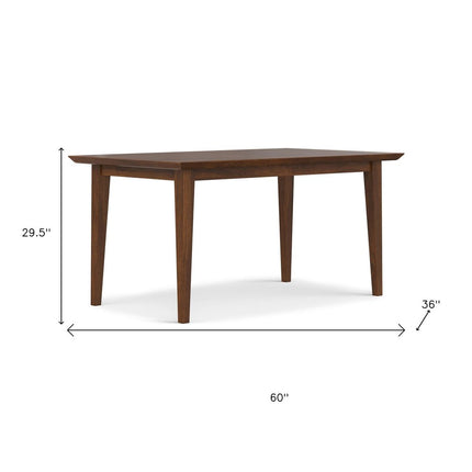 60" Walnut Wood Dining Table