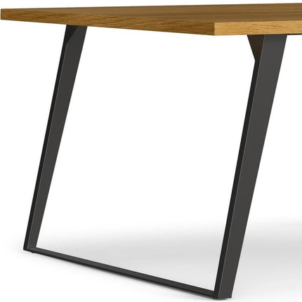 54" Oak and Gray Wood and Iron Frame Base Square Dining Table
