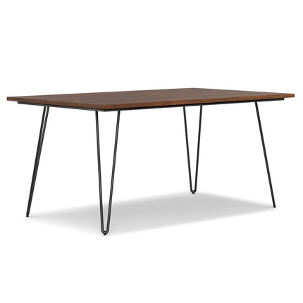 66" Walnut and Black Wood and Iron Dining Table