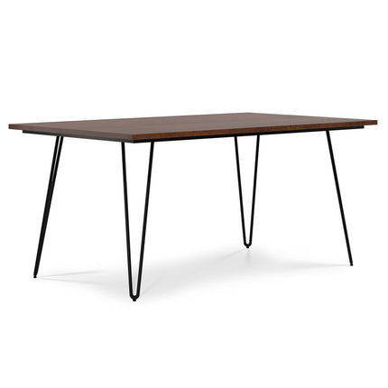 66" Brown and Black Wood and Iron Dining Table