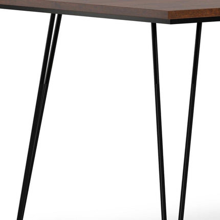 66" Brown and Black Wood and Iron Dining Table