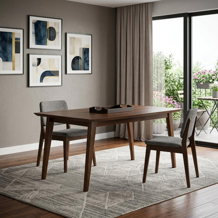66" Walnut Wood Dining Table