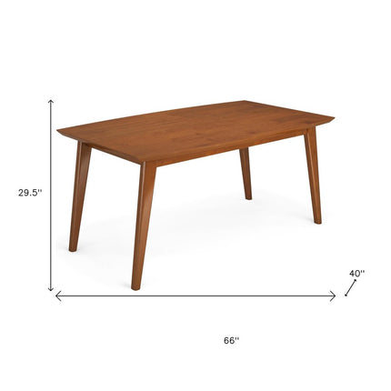 66" Brown Solid Wood Dining Table