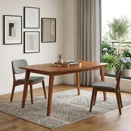 66" Brown Solid Wood Dining Table