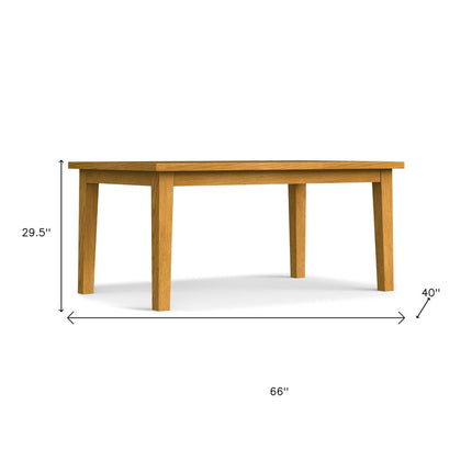 66" Oak Wood Dining Table