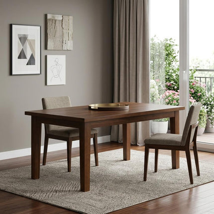 66" Walnut Wood Dining Table