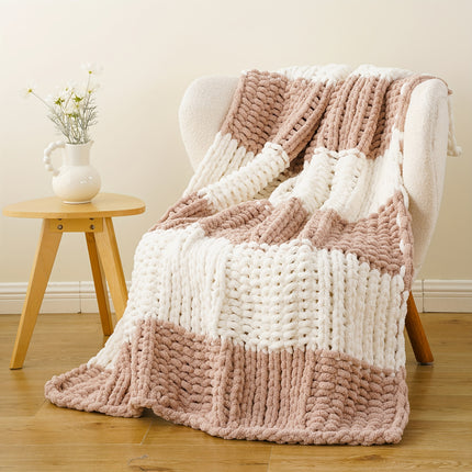 50"x60" Chunky Throw Blanket - Thick & Soft Chenille Yarn Oversized Green