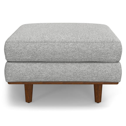 33" Gray and Brown Fabric Cocktail Ottoman